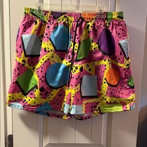 Colorful Geometric Patterned Shorts